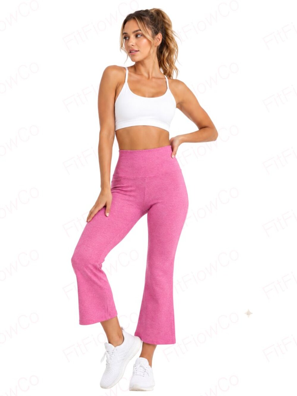 Beyond Yoga Space Dye Retro Crop Flare Pants Pink Bloom Heather Small